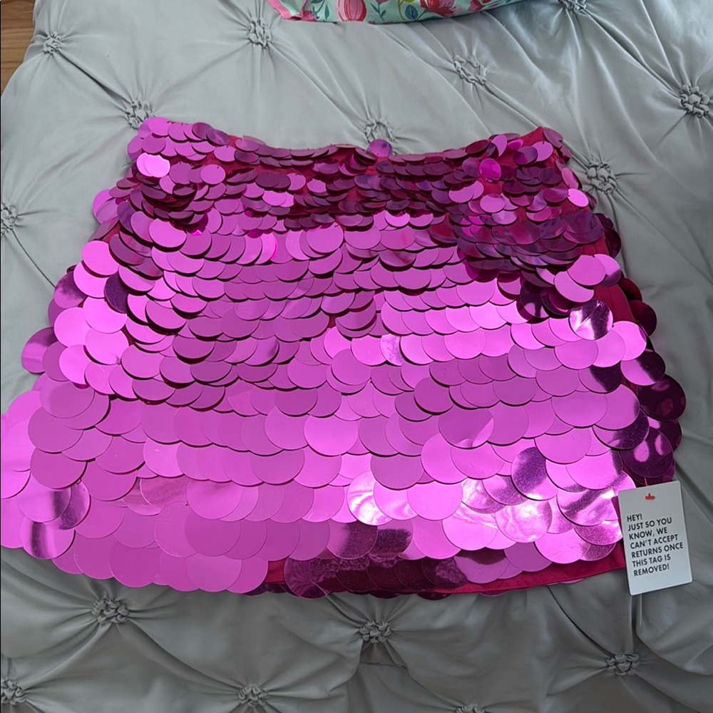 ASOS Pink Sequin Bubble Mini Skirt